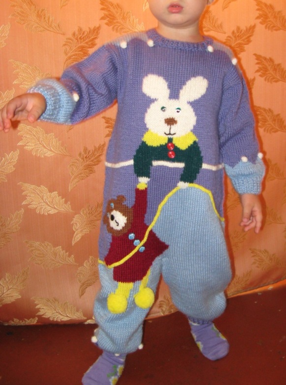 tavşan desenli örgü bebek tulumu Örgü Dantel ve El