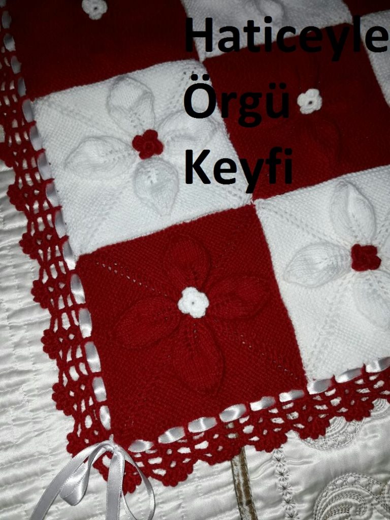 Yaprak desenli bebek battaniye yapımı.