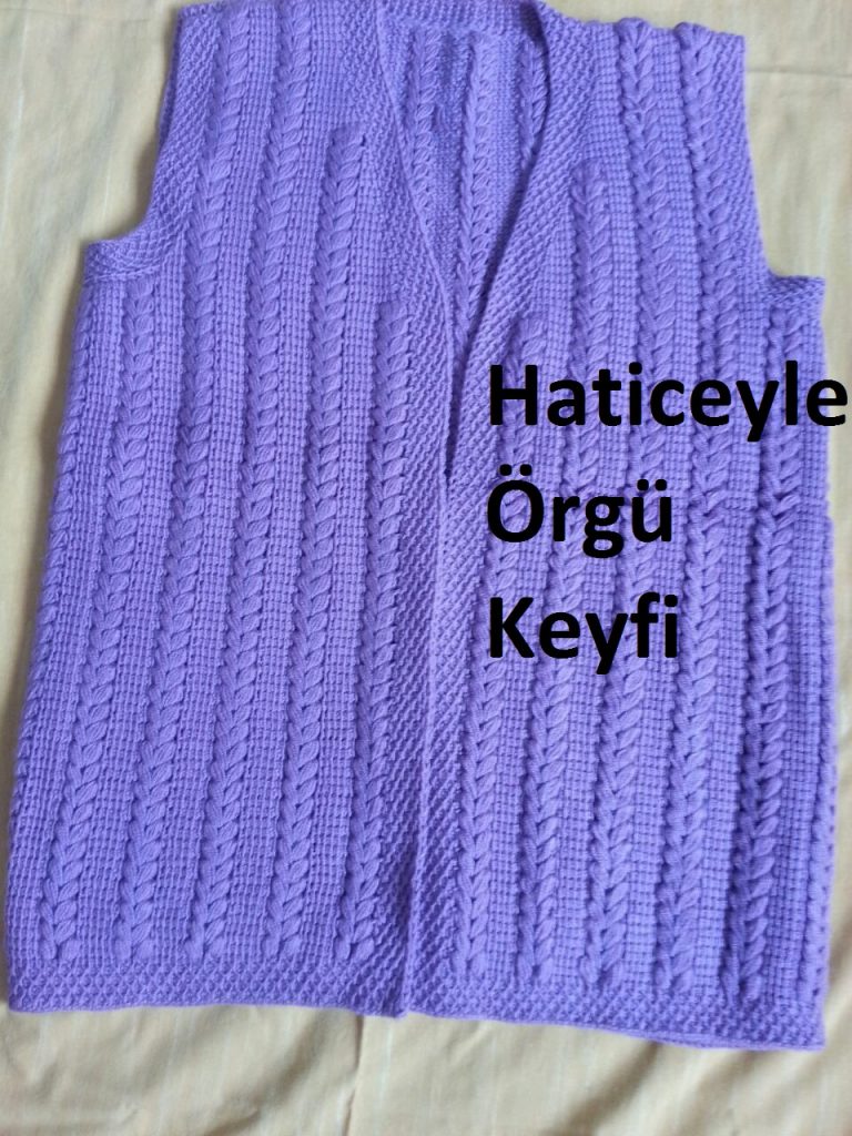 Tunus işi fıstıklı bayan yelek yapımı