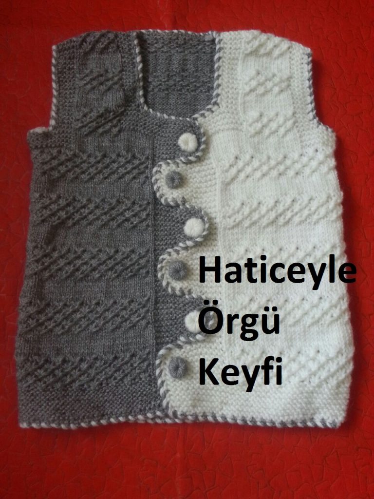 2 renkli yıldız örnekli yelek yapımı