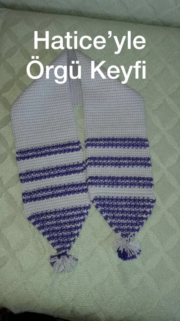 Tunus İşi 2 Renkli Kolay Atkı Ve Bere Yapımı.
